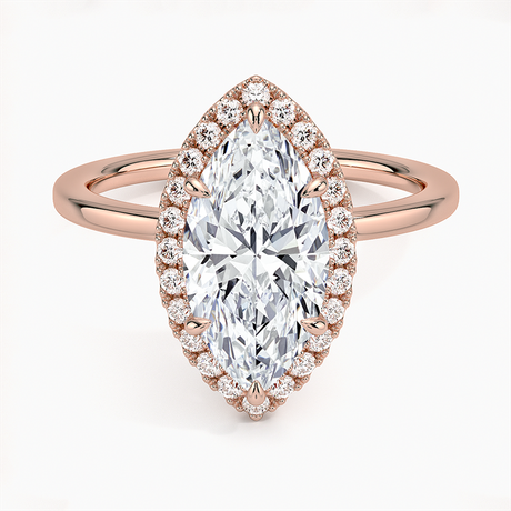 14K Rose Gold Vienna Halo Diamond Ring