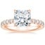 14K Rose Gold Olympia Three-Quarter Coverage Diamond Ring, smalltop view