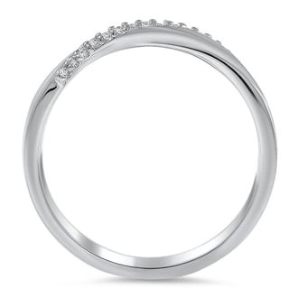 Custom Crossover Diamond Ring