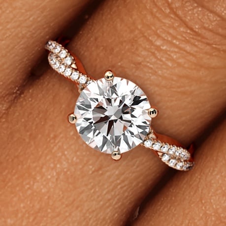 14K Rose Gold Petite Luxe Twisted Vine Diamond Ring (1/4 ct. tw.)