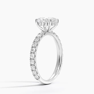 Grand Perfect Fit Three-Quarter Diamond Ring with 1.5ct Oval Certified Lab Diamond