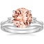 18KW Morganite Selene Diamond Ring (1/10 ct. tw.) with Petite Curved Wedding Ring, smalltop view