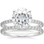 18KW Moissanite Luxe Petite Shared Prong Diamond Bridal Set (3/4 ct. tw.), smalltop view