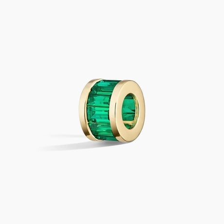 Baguette Lab Emerald Rondelle Charm