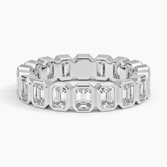 Bezel Emerald Cut Eternity Lab Diamond Ring (2 1/2 ct. tw.) in Platinum