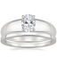 18K White Gold Adrian Ring with Petite Quattro Wedding Ring
