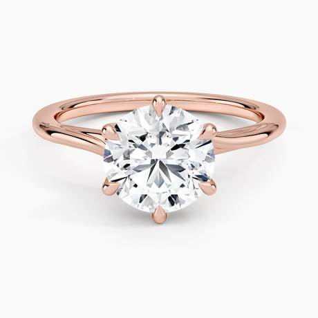 14K Rose Gold Delilah Twist Solitaire Ring