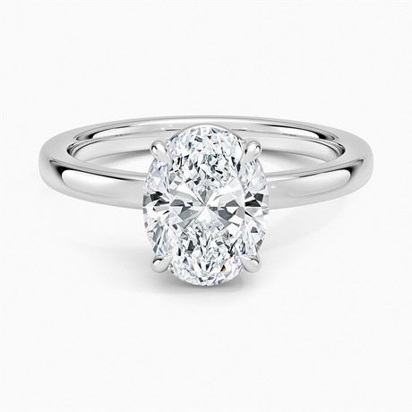 18K White Gold Dara Low-Profile Solitaire Ring