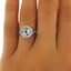 The Lorenza Ring, smalltop view on a hand