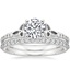 18K White Gold Luxe Celtic Love Knot Diamond Ring with Petite Shared Prong Diamond Ring (1/4 ct. tw.)