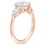 14K Rose Gold Luxe Opera Three Stone Diamond Ring, smallside view
