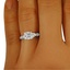 The Theria Ring, smalltop view on a hand