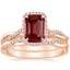 14K Rose Gold Petite Twisted Vine Halo Diamond Bridal Set (1/3 ct. tw.)