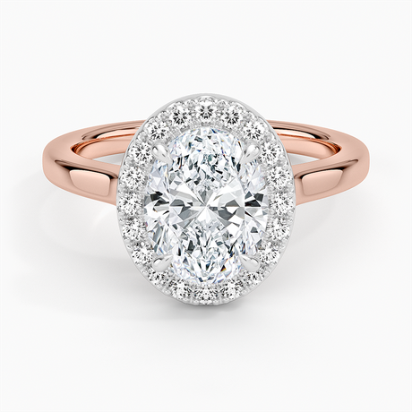 14K Rose Gold Platinum Mixed Metal Julia Halo Diamond Ring (1/5 ct. tw.)