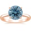 14K Rose Gold Dawn 1.5mm Diamond Ring, smalltop view