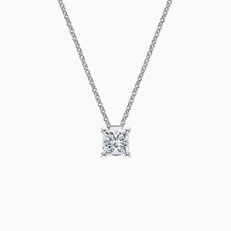 Floating Solitaire Pendant in 18K White Gold