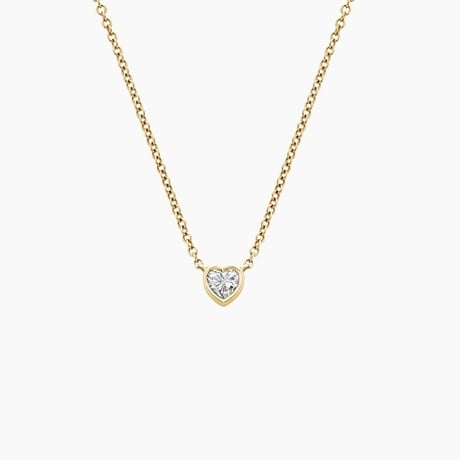 Heart Lab Diamond Bezel Solitaire Pendant (1/10 ct. tw.)