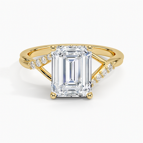 18K Yellow Gold Chamise Hidden Halo Diamond Ring