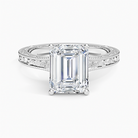 Platinum Hudson Engraved Ring