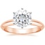 14K Rose Gold Classic Six-Prong Solitaire Ring, smalltop view