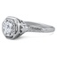 The Deandra Ring, smallzoomed in top view on a hand