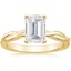 18K Yellow Gold Twisted Vine Solitaire Ring, smalltop view