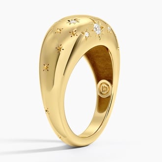 Libra Zodiac Constellation Diamond Dome Ring