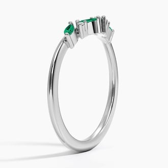 Yvette Lab Emerald and Diamond Ring in Platinum