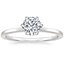 18K White Gold Secret Halo Six-Prong Diamond Ring, smalltop view