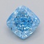 0.53 Ct. Fancy Vivid  Blue Cushion Lab Grown Diamond