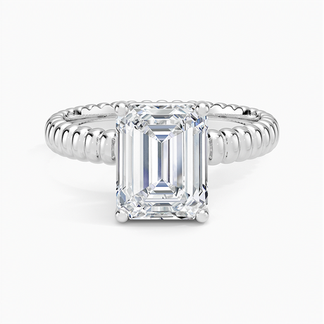 Platinum Petra Textured Solitaire Ring