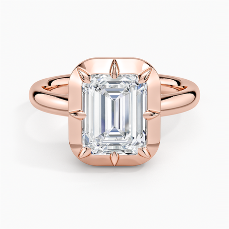 14K Rose Gold Harper Bezel Prong Solitaire Ring