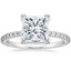 18K White Gold Petite Shared Prong Three-Quarter Coverage Diamond Ring (1/3 ct. tw.), smalltop view