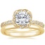 18K Yellow Gold Cordoba Diamond Ring with 2mm Comfort Fit Wedding Ring