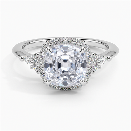 Diamond Halo Accent Engagement Rings