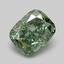 1.06 Ct. Fancy Vivid Green Cushion Lab Grown Diamond