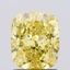 1.62 Ct. Fancy Vivid Yellow Cushion Lab Grown Diamond