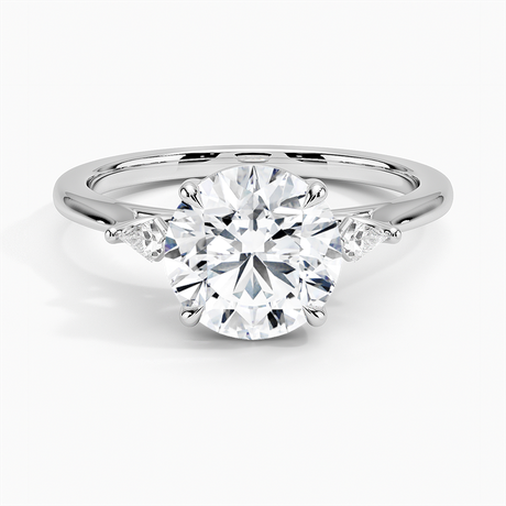 Platinum Petite Cometa Perfect Fit Three Stone Diamond Ring