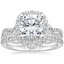 Platinum Luxe Willow Halo Diamond Ring (2/5 ct. tw.) with Luxe Belle Diamond Ring (1/4 ct. tw.)