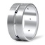 Wide Sapphire and Diamond Mixed Finish Ring, smallside view