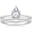 18K White Gold Katerina Diamond Ring with Petite Comfort Fit Wedding Ring