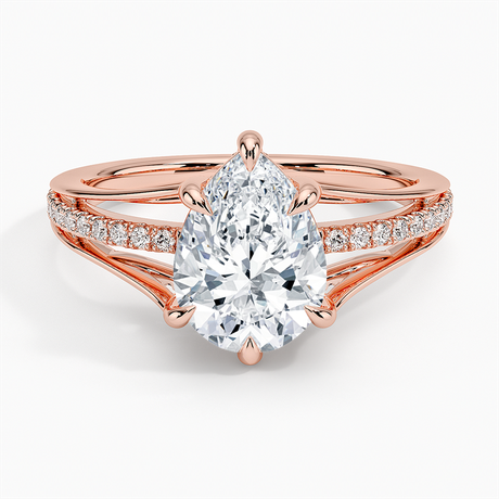 14K Rose Gold Tressa Split Shank Diamond Ring