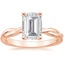 14K Rose Gold Twisted Vine Solitaire Ring, smalltop view