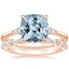 14KR Aquamarine Aria Diamond Ring (1/10 ct. tw.) with Versailles Diamond Ring (3/8 ct. tw.), smalltop view