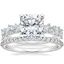 18K White Gold Marianne Diamond Ring with Petite Shared Prong Diamond Ring (1/4 ct. tw.)