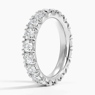 French Pavé Eternity Lab Diamond Ring (3 ct. tw.) in 14K White Gold