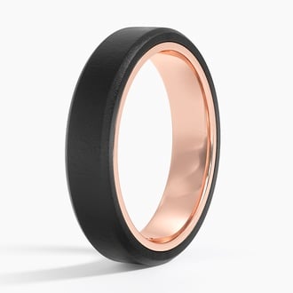 Jett Black 5mm Wedding Ring in 14K Rose Gold