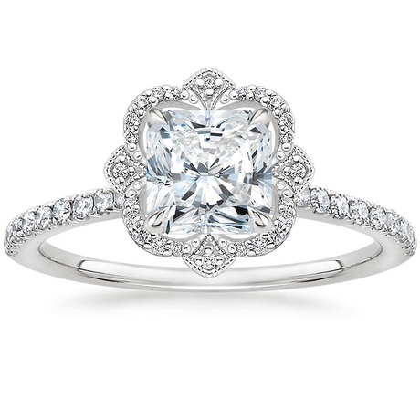 18K White Gold Reina Diamond Ring with Luxe Ballad Diamond Ring (1/4 ct. tw.)