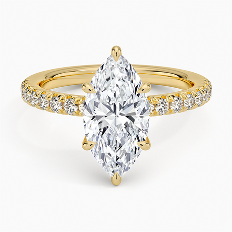18K Yellow Gold Amelie Half-Coverage Diamond Ring