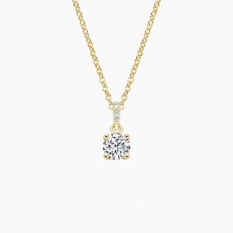 Pavé Diamond Bail Pendant in 18K Yellow Gold